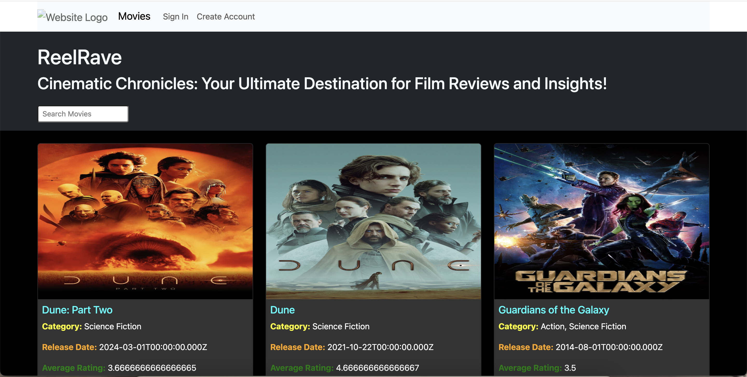 ReelRave Movie Review Site